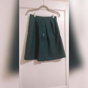 J.Crew Wool A line Green Skirt